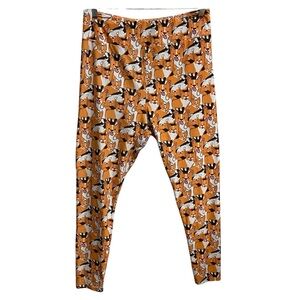 Lularoe | TC2 Tall & Curvy‎ 2 Leggings – Corgi Dog Print Orange & White